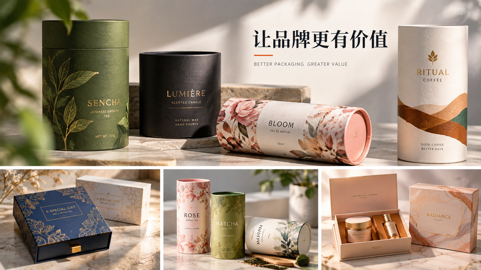 纸材包装组合视觉示意